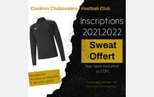 Sweat Offert pour les inscriptions 