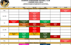 Planning Entrainements 2021.2022