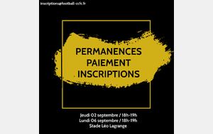 Permanence PAIEMENT inscriptions