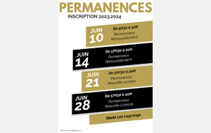 INSCRIPTIONS SAISON : Permanence Nouvelle Demande 