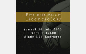 Permanence Licenciés 