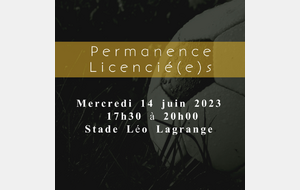 Permanence Licenciés 