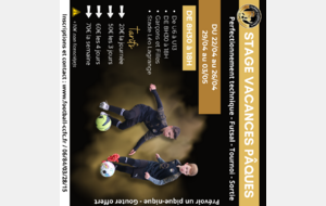 Stage vacances Scolaires Pâques U6 à U13 ( Filles et Garçons) du 22 au 26 Avril 2024