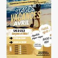 Stage vacances Scolaires U6 à U13 ( Filles et Garçons) du 17/04 au 21/04/2023