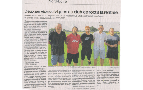 PRESSE LOCALE : LE FC CHABOSSIERE EN PLEINE LUMIÈRE !